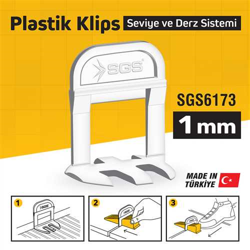 PLASTİK SEVİYE DERZ ARTISI 1 MM ( 100 LÜ PK ) SGS